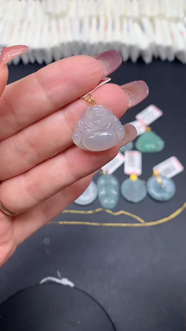 翡翠18K金镶嵌吊坠(不含链)MS188277