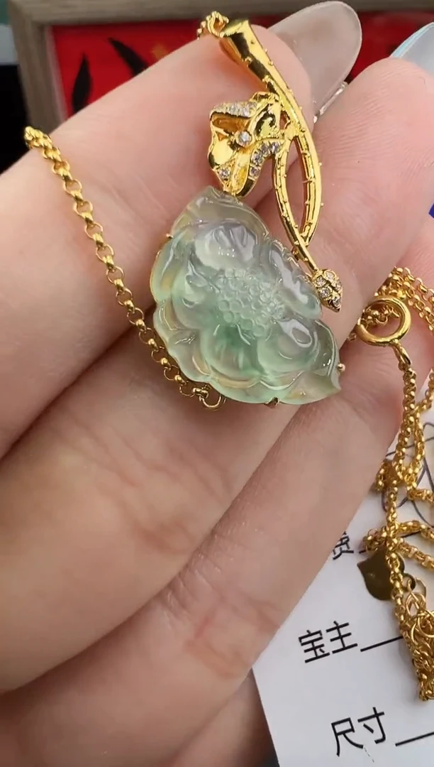 套链18K金镶嵌翡翠套链-8909