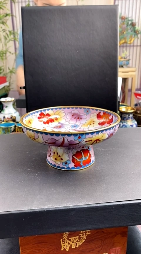 【闪购商品】非遗技艺 景泰蓝高足果盘