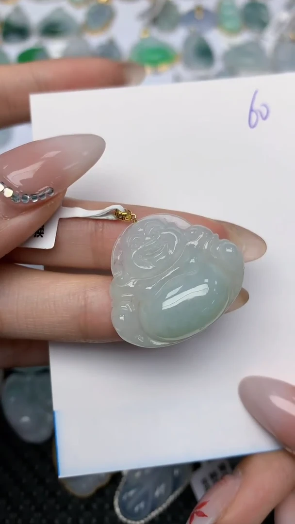 【闪购商品】翡翠颈饰18K金镶嵌天然翡翠A货 60