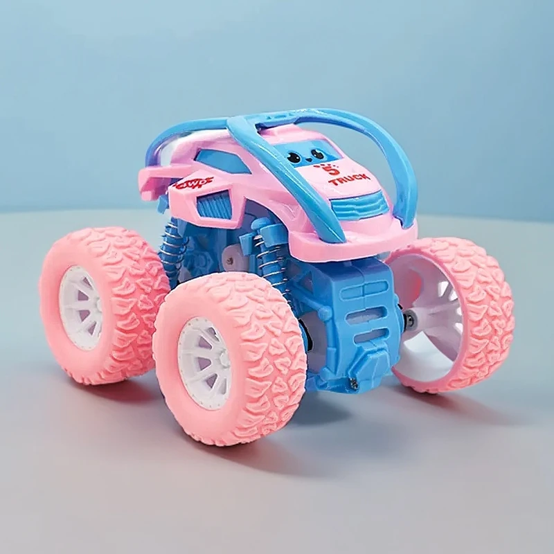 马卡龙色翻跟头宝宝翻滚四驱车耐摔女孩惯性儿童玩具车小汽车男孩