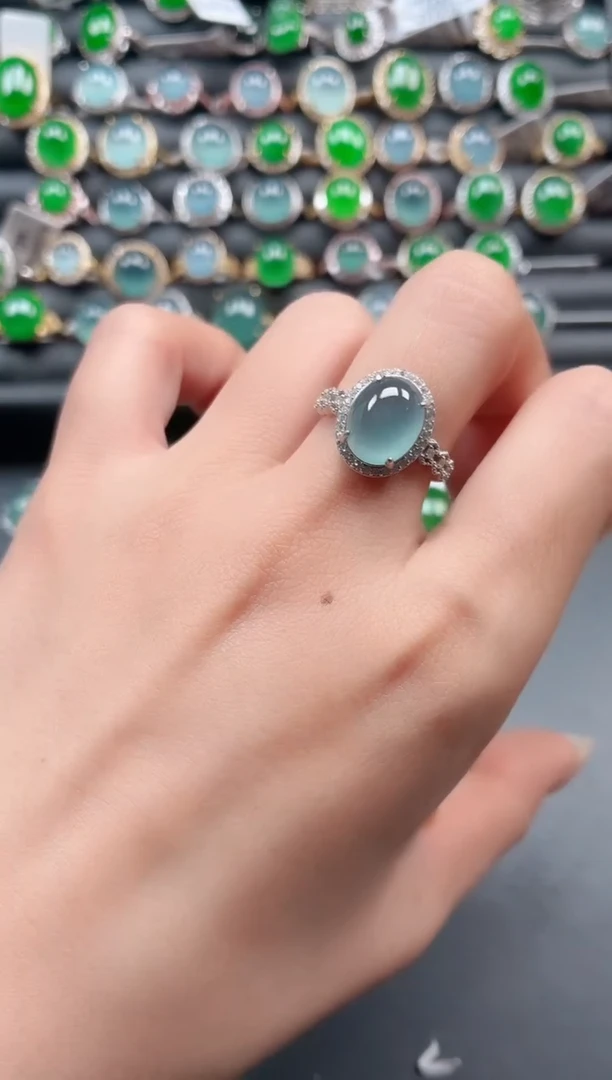 银S925镶嵌戒指翡翠11111