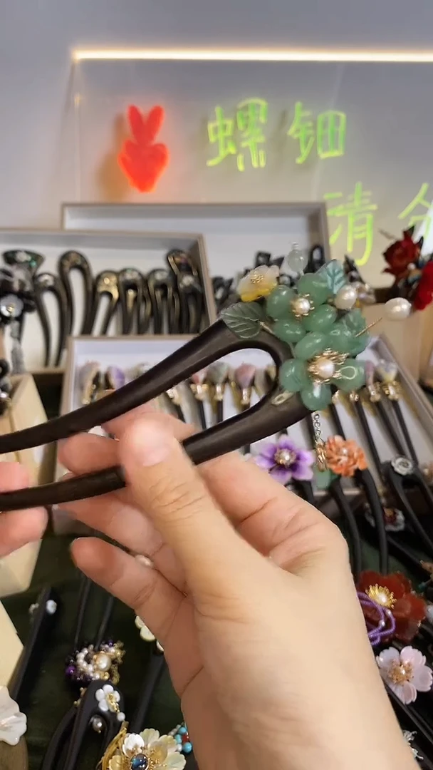 非金属木质E****e大号15公分尺寸美丽发簪