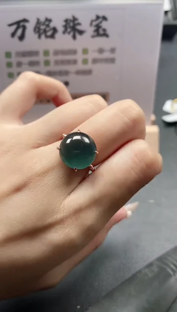 银S925镶嵌戒指翡翠51511