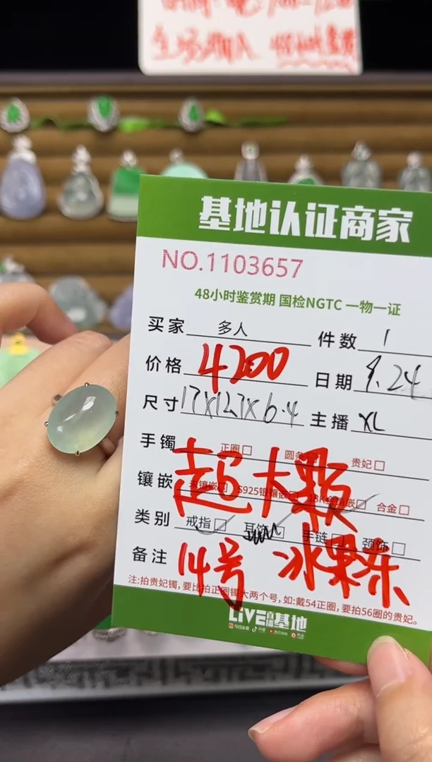 18K金镶嵌戒指翡翠多人