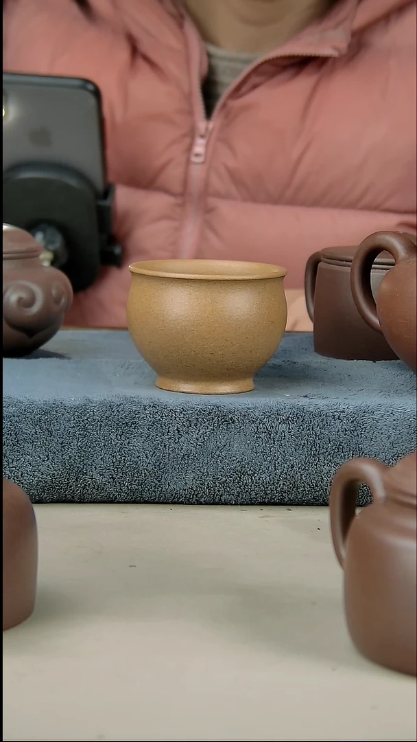 茶壶紫砂120梨皮黄段杯子