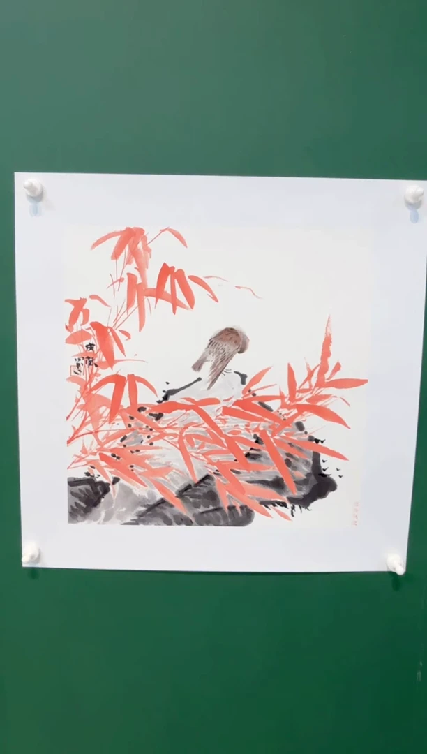 国画王成栋花鸟带合影