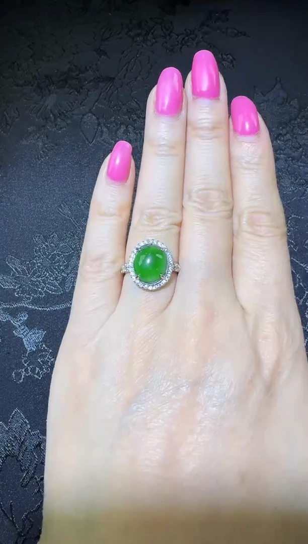 【闪购商品】翡翠戒指银S925镶嵌戒指