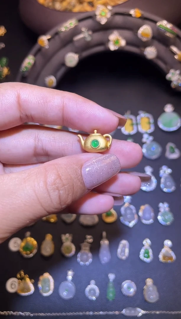 吊坠(不含链)银S925镶嵌翡翠1