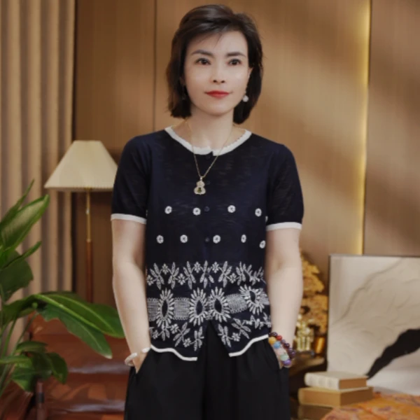 下摆花衬衫S29YS079905