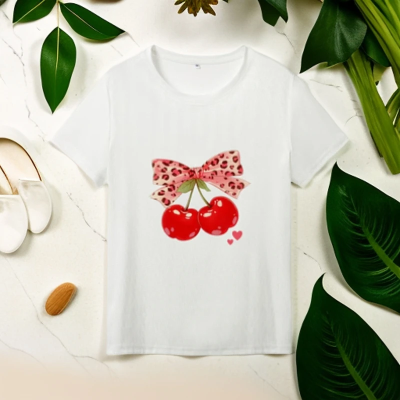 刺绣短袖防尘圆领T恤新年t恤衫透气百搭白色女士女款服装宽松