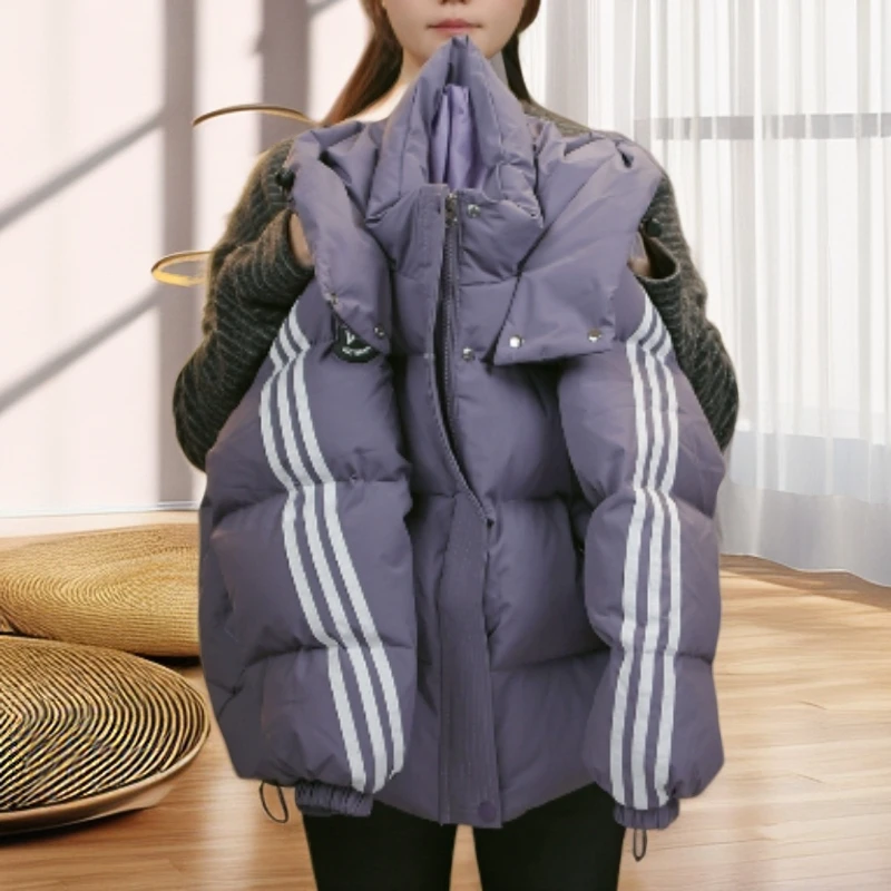 (现货）双倍极寒系列新国标白鸭绒时尚百搭韩版修身中长款羽绒服04