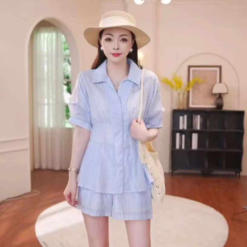 （思思专属）2025早春新款设计感小众时尚气质收腰衬衫两件套2630