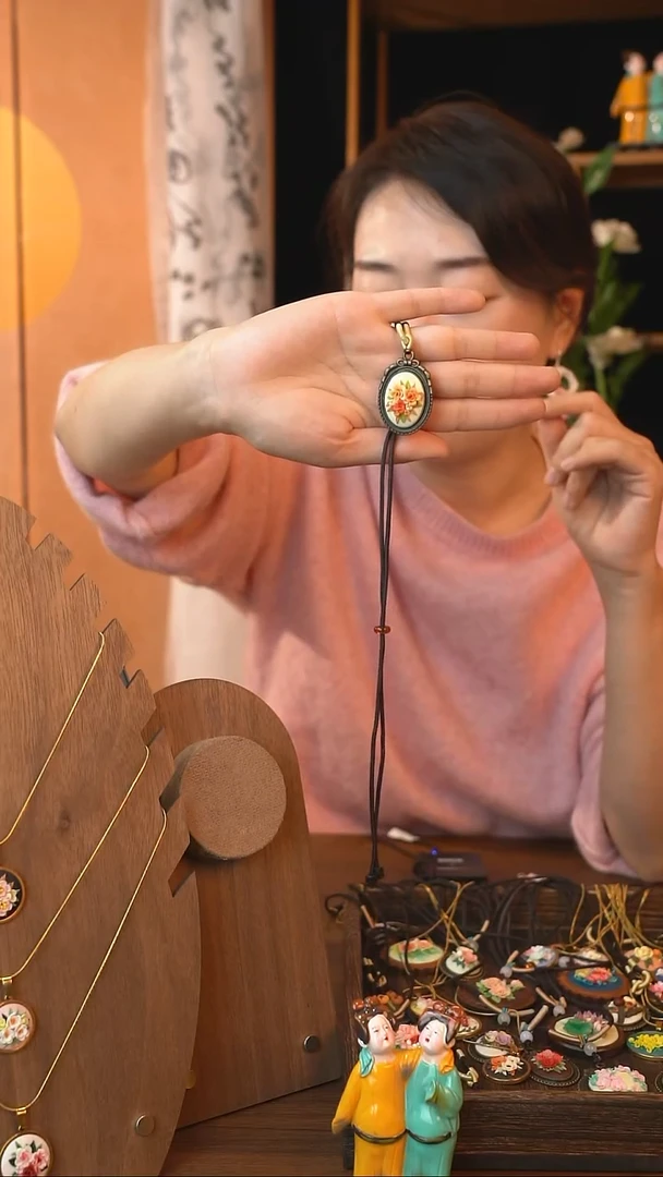 泥塑非遗手工软陶首饰玫瑰花园03