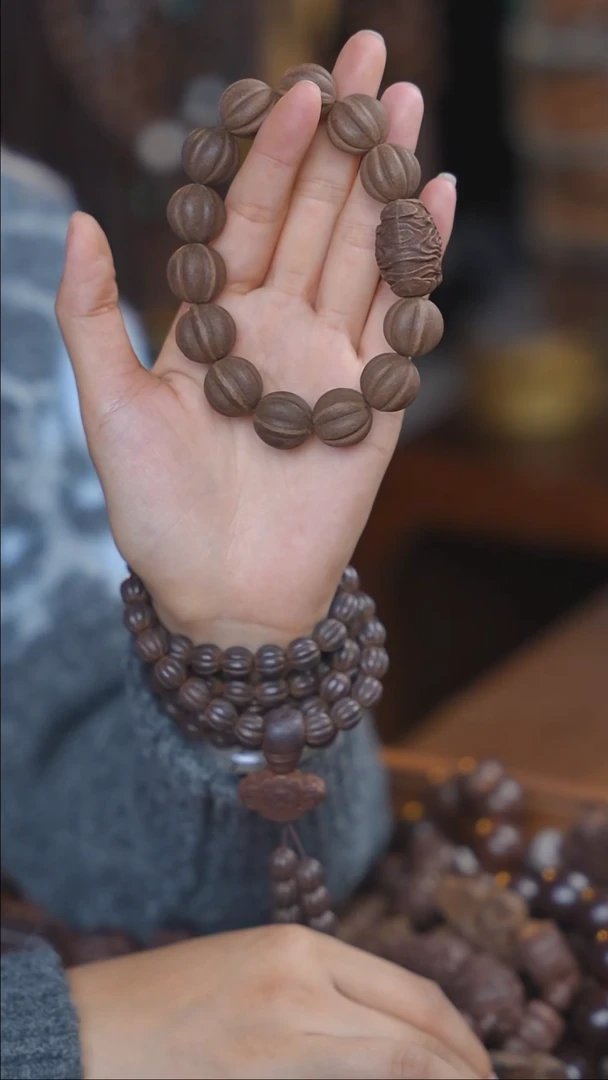 泥塑生命之光1.5左右祥云瓜珠单圈手串