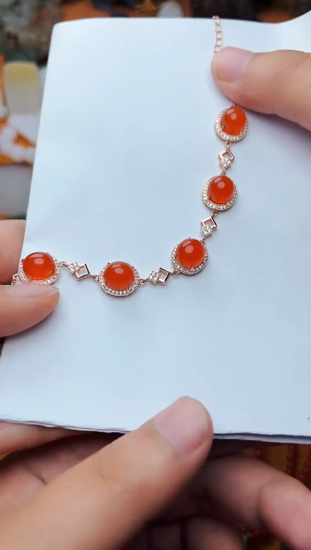 【闪购商品】南红玛瑙手链银S925镶嵌手链