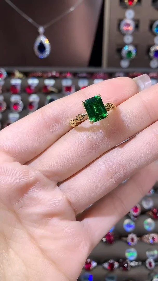 银S925镶嵌戒指碧玺79金