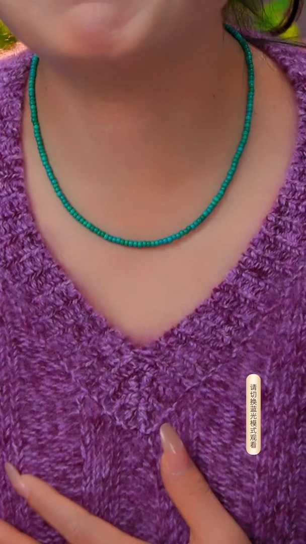 银S925镶嵌绿松石项链3.5m多样性发货一件