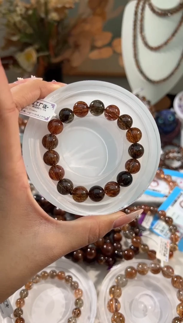 未镶嵌手链水晶黑金超七12+