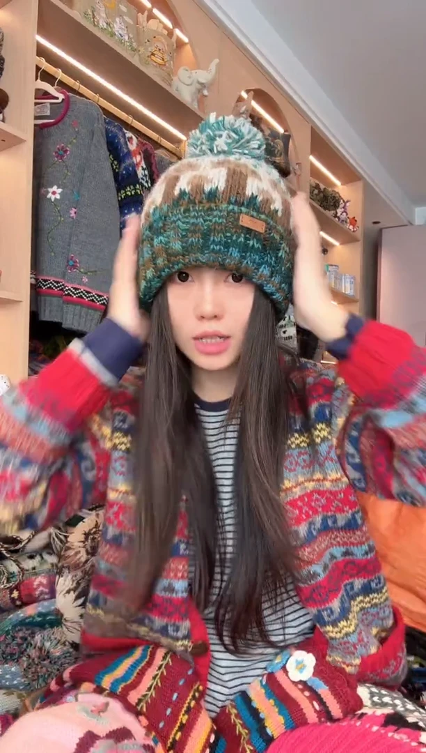 羊毛脏脏翻边蘑菇帽