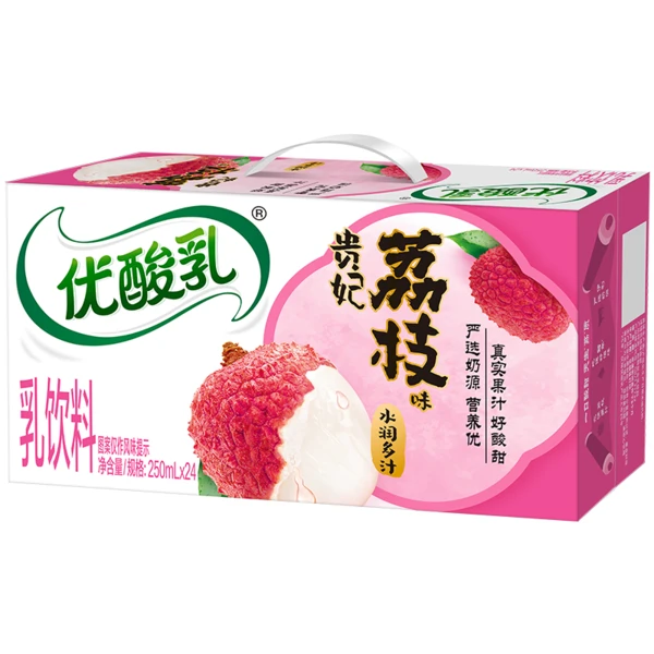 【4月份】伊利优酸乳饮料荔枝味250ml*24盒