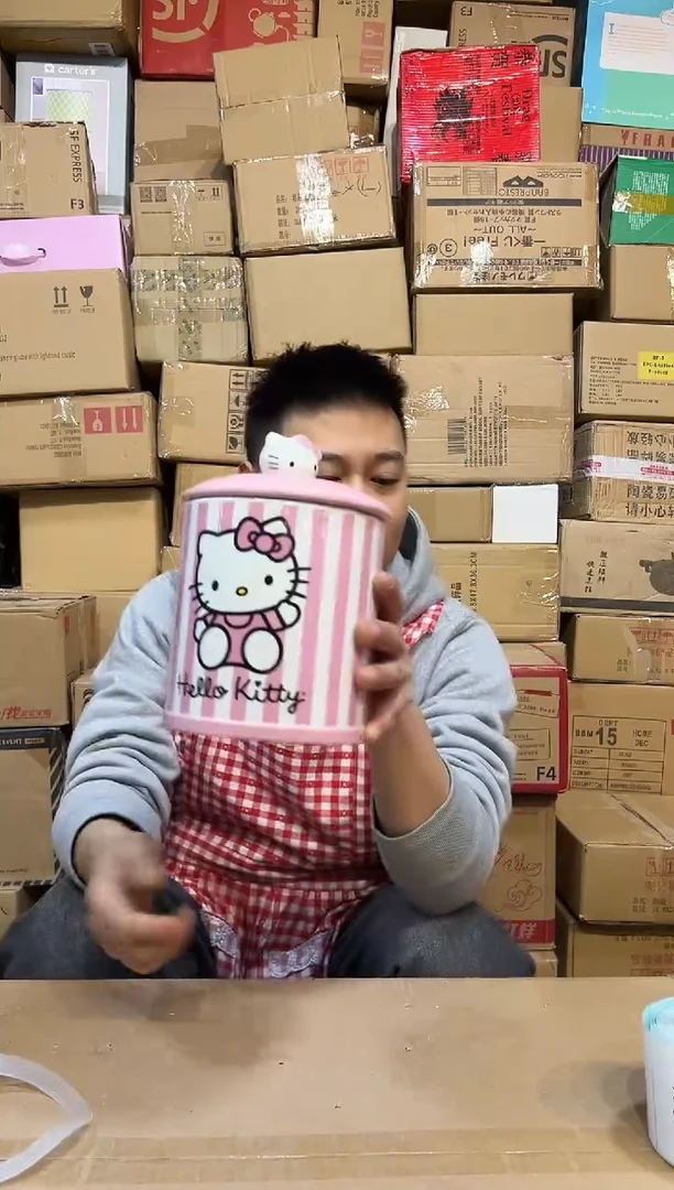 【闪购商品】杯陶瓷条纹kt储物罐