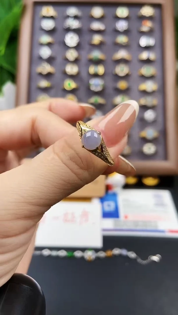 银S925镶嵌戒指翡翠12