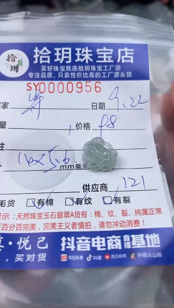 颈饰未镶嵌翡翠等***下翡翠挂件956