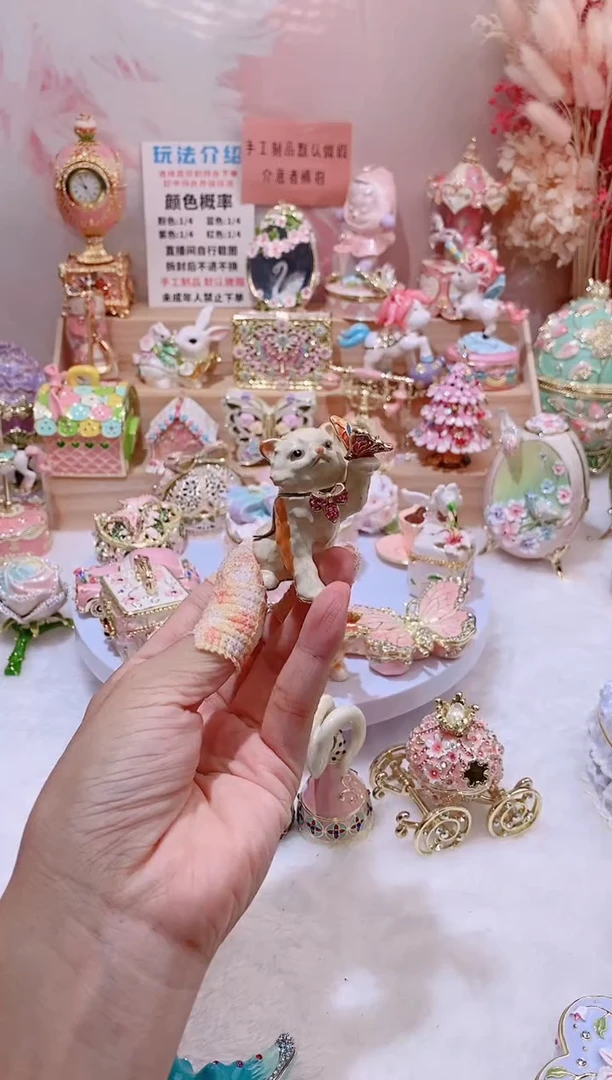 合金珐琅彩首饰盒摆件