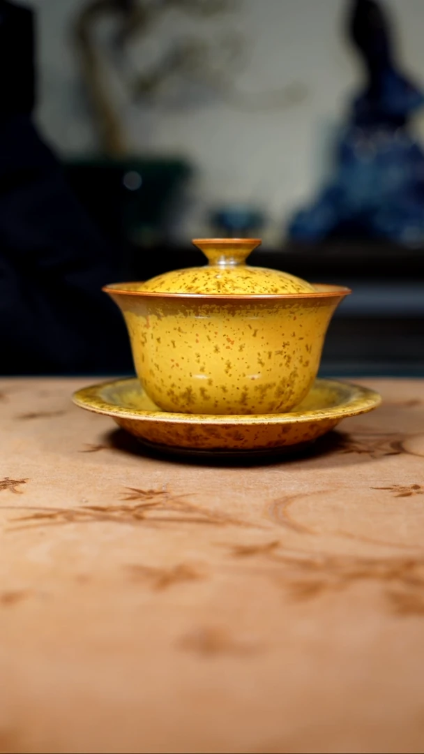 原矿石钧瓷茶器摆件