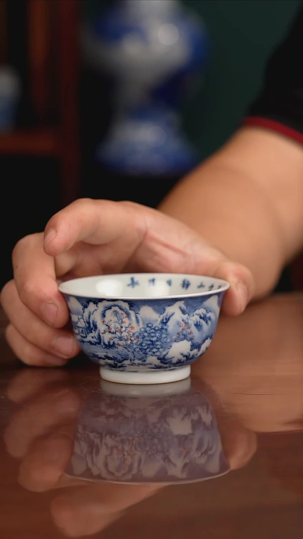 景琳藏青花北派山水