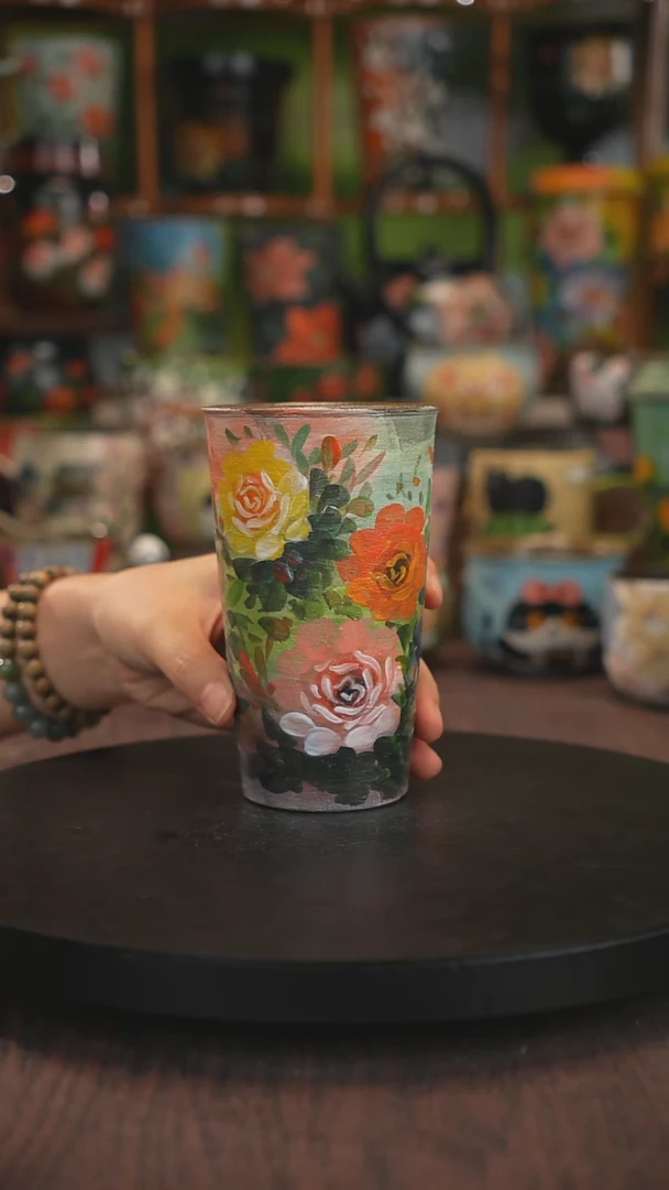 紫砂油画手绘釉下彩