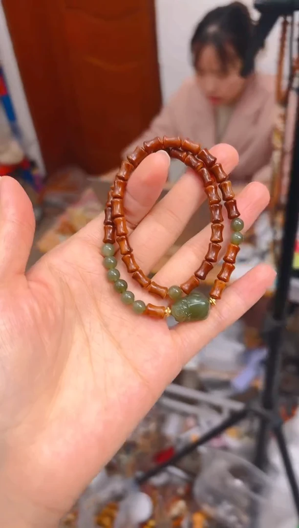 吊坠库克竹节双圈 貔貅