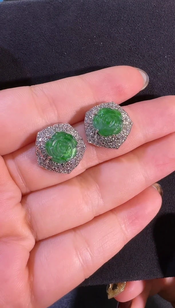 未镶嵌翡翠耳饰耳环