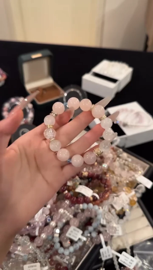 水晶手链合金粉水晶x1934