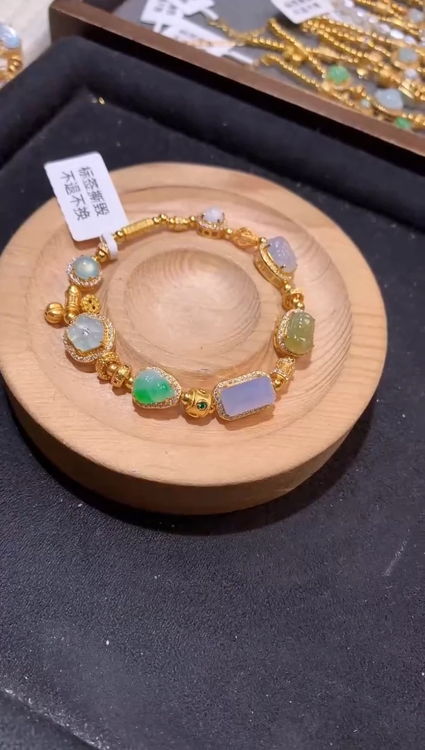 银S925镶嵌手串翡翠手串