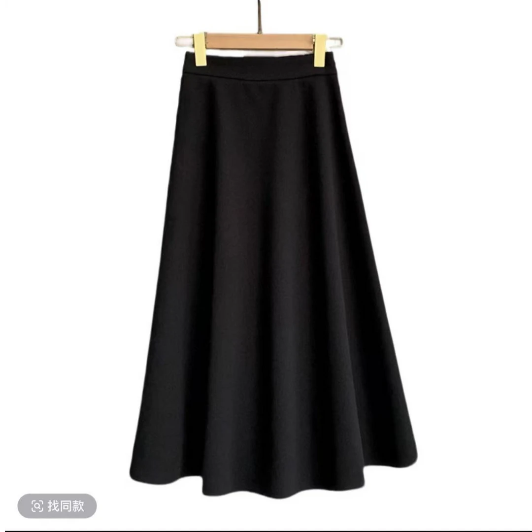 4针织半身裙新款秋冬天配毛衣中长款包臀裙长裙洋气