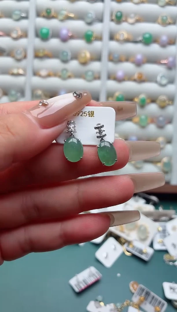 银S925镶嵌戒指翡翠.