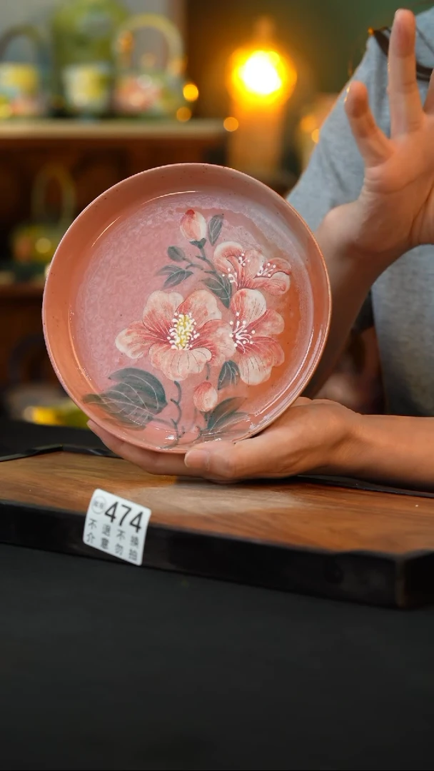 杯手绘心瓷陶瓷浮力微瑕介意勿拍