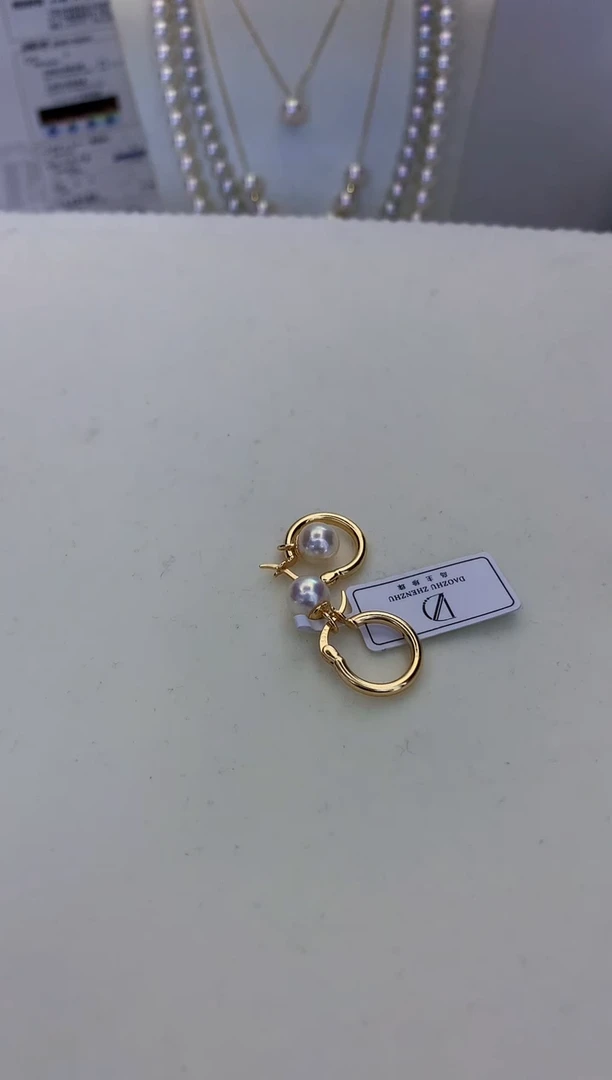 银S925镶嵌海水珍珠饰品设计款耳扣