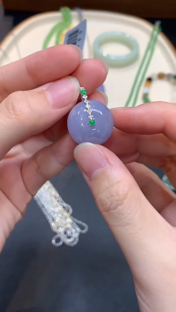 翡翠18K金镶嵌吊坠(不含链)W268|2800