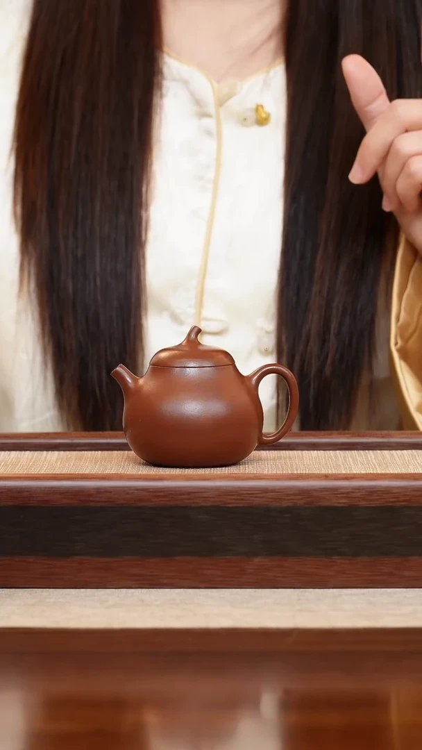 紫泥茄瓜130cc宜兴手工紫砂壶