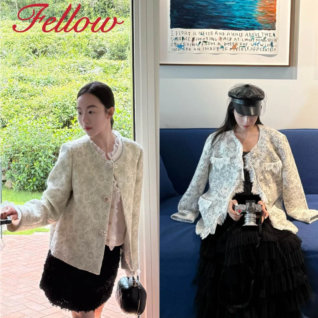 伙伴伙伴FellowFellow 【重磅手工】法式亮片编织刺绣小香外套