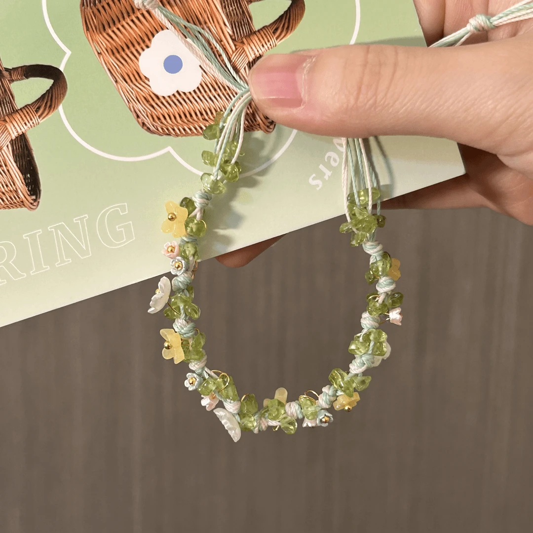 爆款清新手工编织diy手链橄榄手串手绳女生礼物情侣diy材料包L829