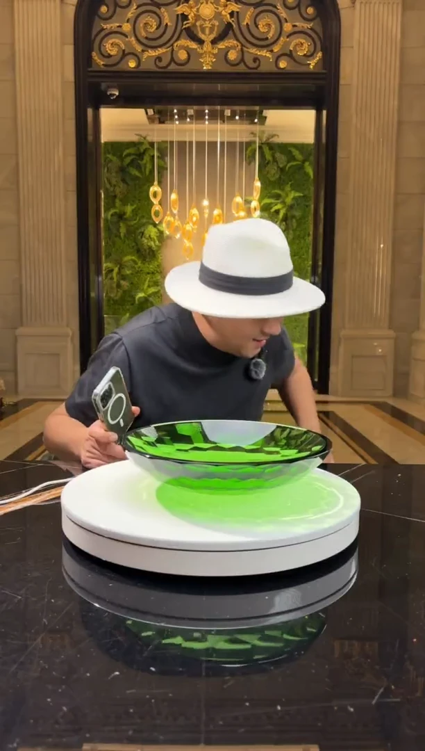 【闪购商品】茶宠AJ05752祖母绿水晶琉璃艺术果盘