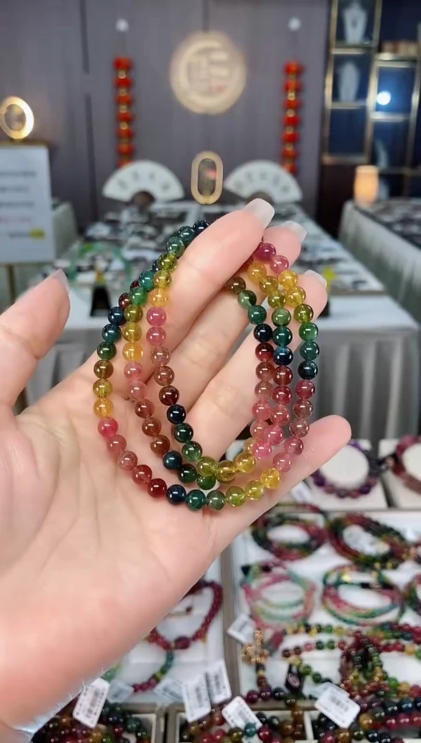 收藏级老矿碧玺三圈手串5mm+未镶嵌碧玺（多样性发一条）hon