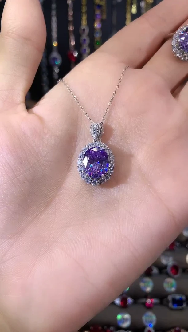 吊坠(赠链)银S925镶嵌碧玺911银