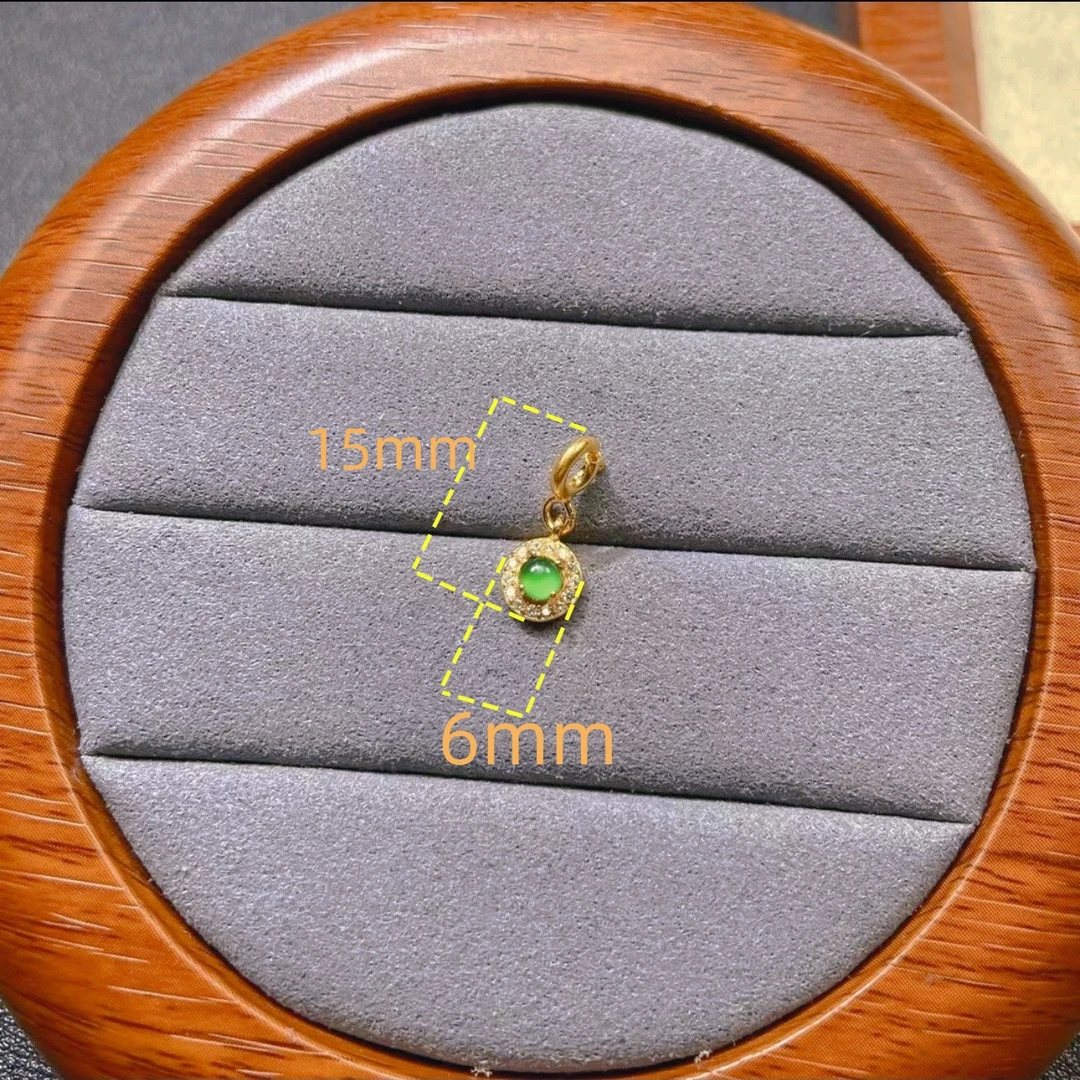 【臻禧珠宝】天然A货翡翠-S925银镀金-小滴流万能扣-翡翠保真基地