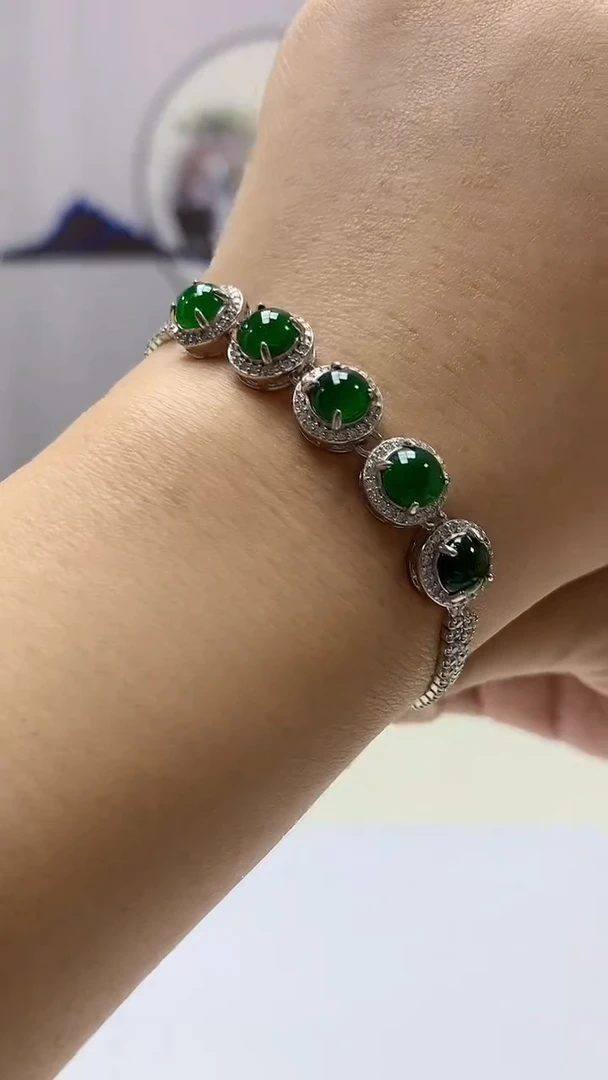 【闪购商品】定制翡翠未镶嵌4902ms-毛货手链147