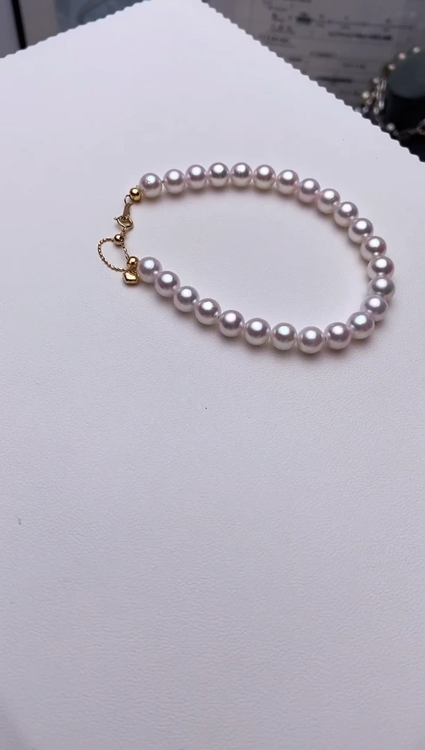 18K金镶嵌手链海水珍珠特选手链